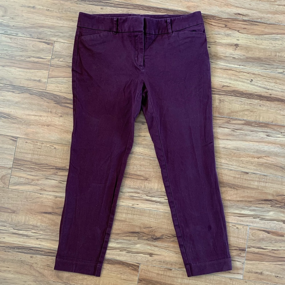 NY&Co. Maroon Stretch Ankle Pants